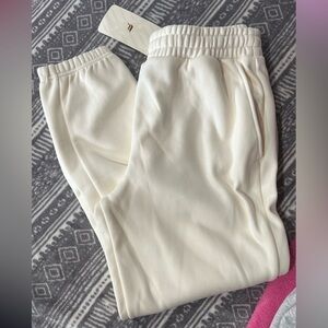 Fabletics Cream Track Pants